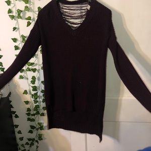 oversized destroyed back sweater